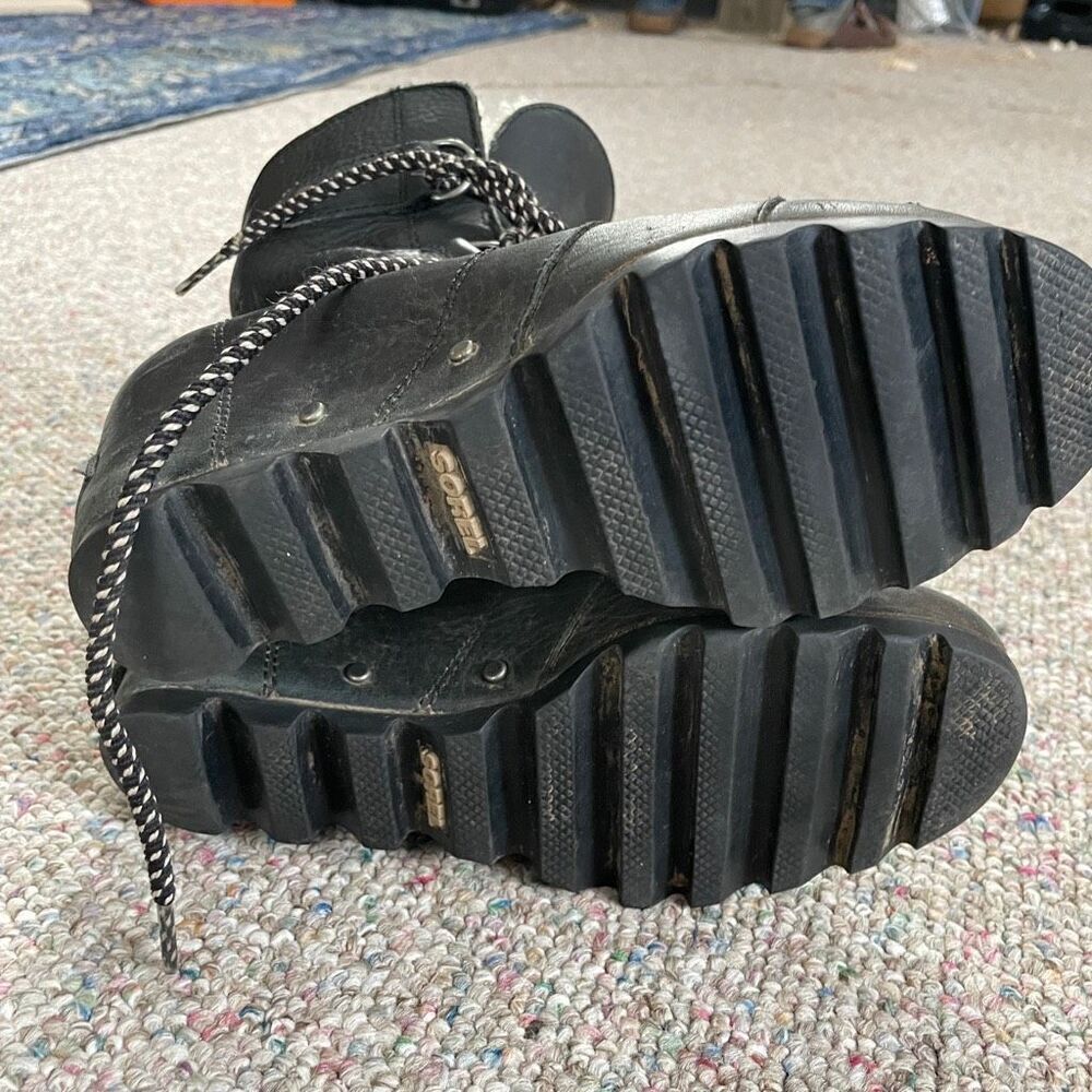 Sorel Joan of Arctic Wedge Leather Boots Fur Lined RARE - Picture 8 of 9